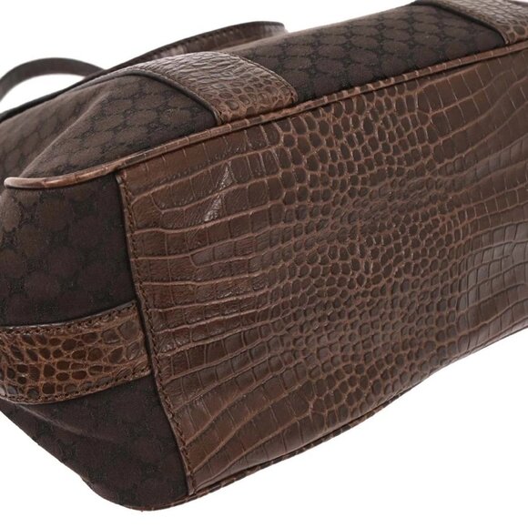 Celine Brown Canvas Embossed Leather Macadam Tote Handbag WC-ST-0059 196165 - Picture 7 of 10